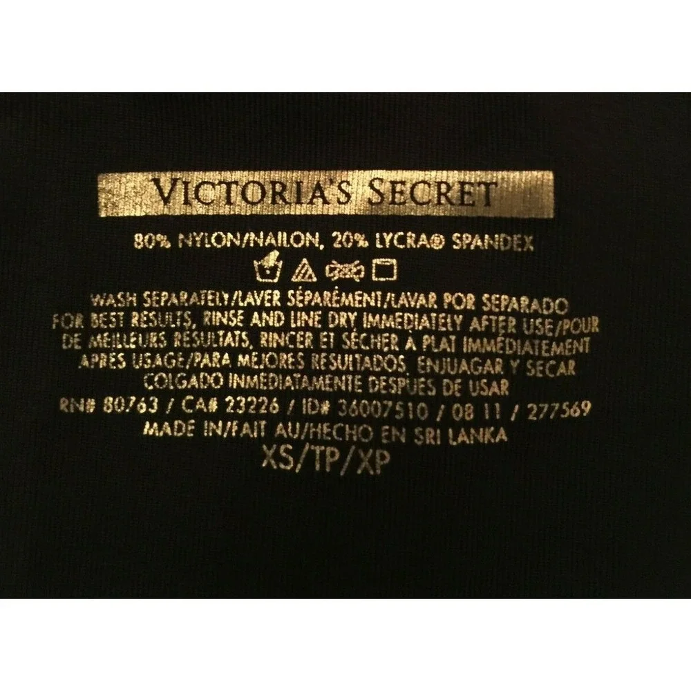 Victoria's Secret Womens Bikini Swimsuit Sz 34B/XS Black Gold Metallic‎ Cut Out